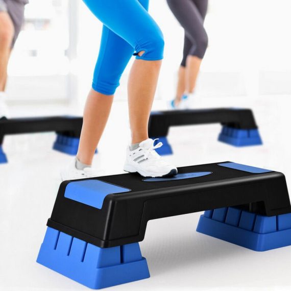 Aerobic Exercise Step Deck Height Adjustable Fitness Stepper Exercise Platform SP37260BL 661706157964